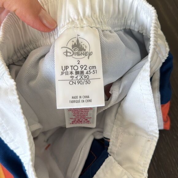 disney swimsuit, swim trunks, shorts, mickey, blue, orange, size 2, summer - Picture 6 of 6